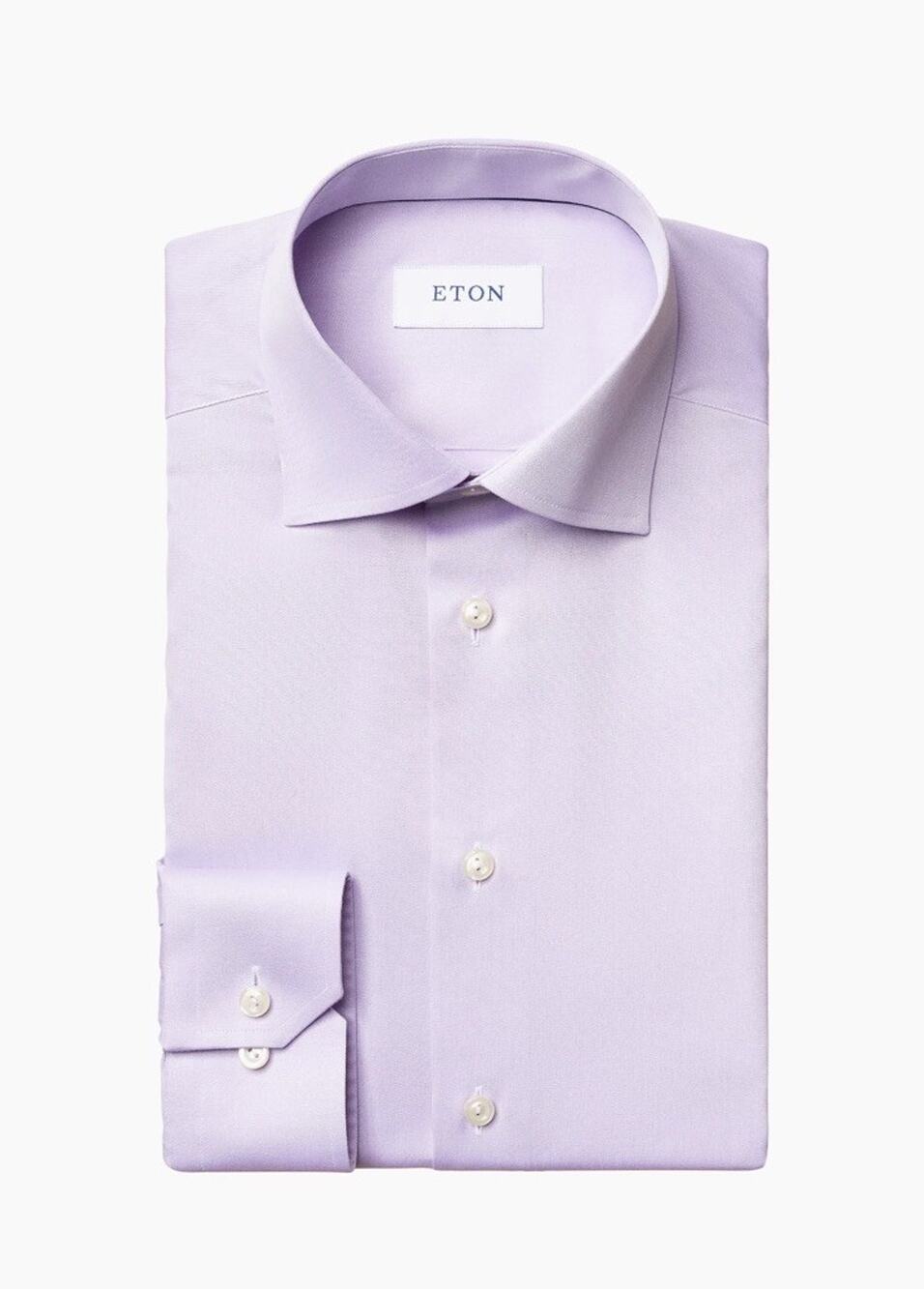 NWT Eton Contemporary-Fit Twill Light Purple Dress Shirt 46EU/18US $270.00